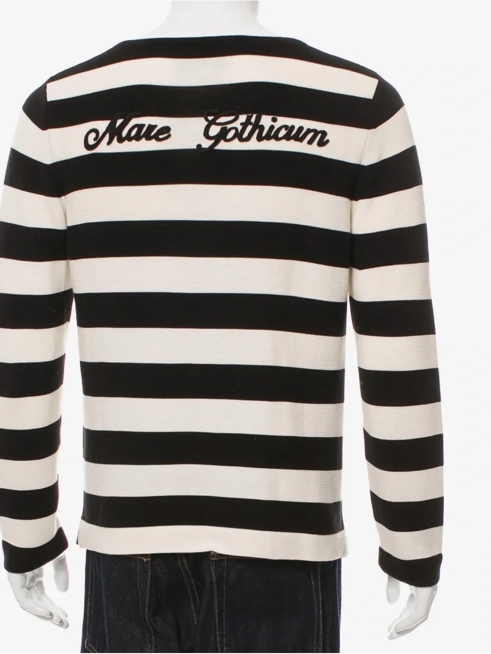 Gucci Black and Cream Striped Crewneck Sweater